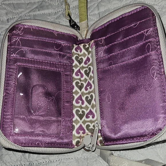 Vera Bradley Purple and Green Floral Wristlet - Picture 4 of 7